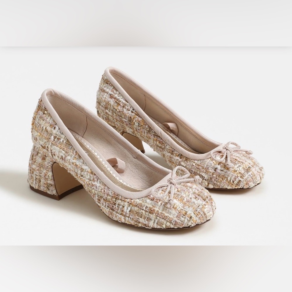 Elegant Tweed Block Heel Pumps by Sam Edelman
